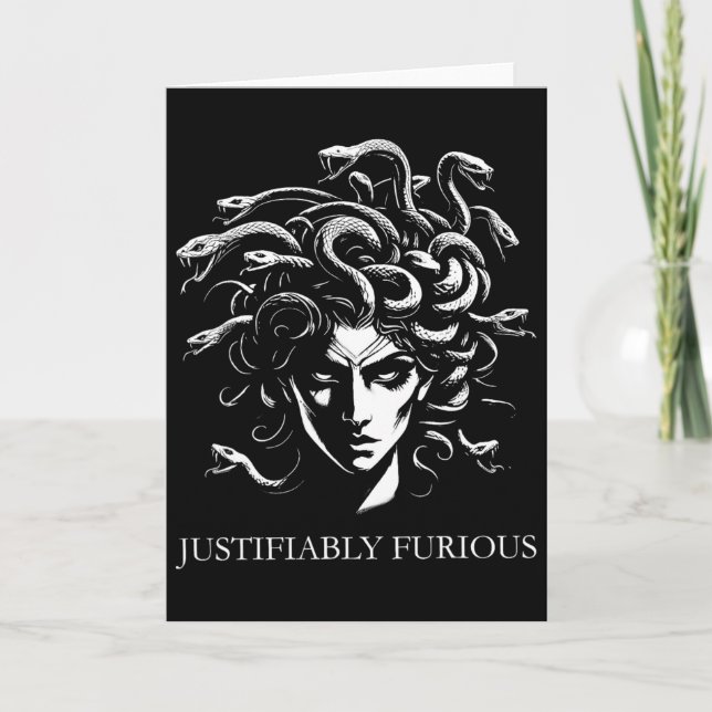 Cartão Medusa Justificadamente Furiosa Mitologia Grega Fe (Frente)