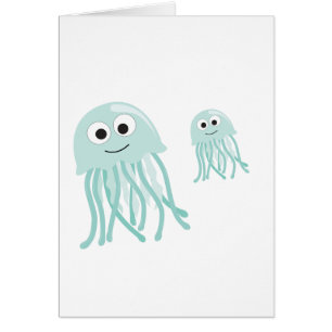 Cartão medusa mamã e bebê