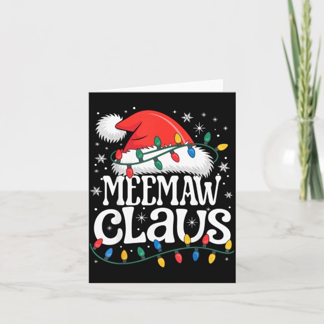 Cartão Meemaw Claus Funny Xmas Christmas Grandma Holiday  (Frente)