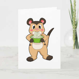 Cartão Meerkat com Ramen