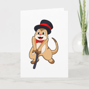 Cartão Meerkat como pensionista com bengalê