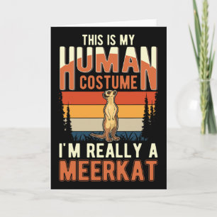 Cartão Meerkat Human Costume Halloween Meerkat