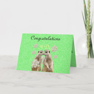 Cartão Meerkat Takes Wedding Vows, Wedding Card