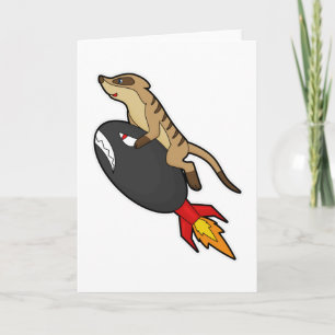 Cartão Meerkat voando com Rocket
