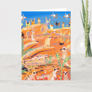 Cartão Meerkats da arte do tintureiro de John
