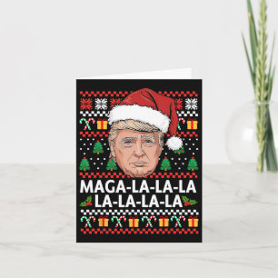 Cartão Mega La La Donald Trump 47 Suor de Natal Feio