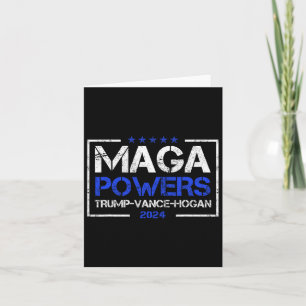 Cartão Mega Powers Trump Vance Hogan 2024 Funny Patriótic