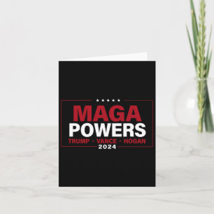 Cartão Mega Powers Trump Vance Hogan 2024 Funny Patriótic