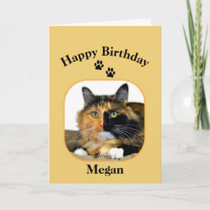 Cartão Megan Calico Cat Feliz Aniversário