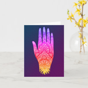 Cartão Mehndi Tattoo Art Rainbow Design Card