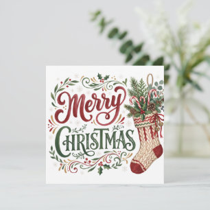 Cartão Meia de Natal com Letreiro à Mão Foto