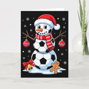 Cartão Meia de Natal Futebol Boneco de Neve Chapéu do Pap