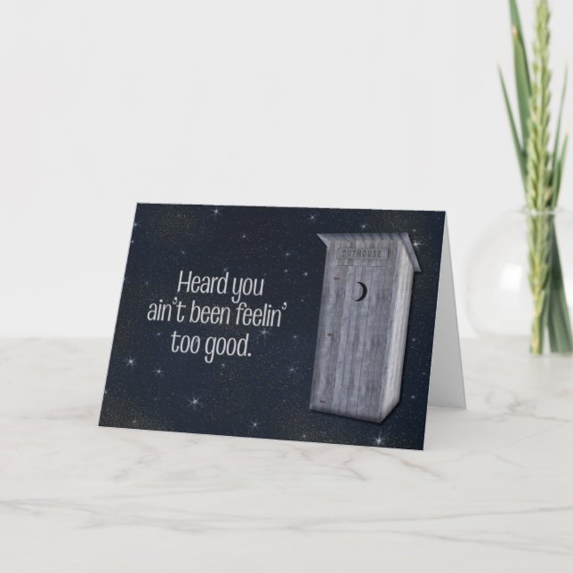 Cartão Meia-Noite Outhouny Engraçado Fica Bem (Frente)