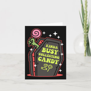 Cartão Meio Ocupado Colecionando Doce Halloween
