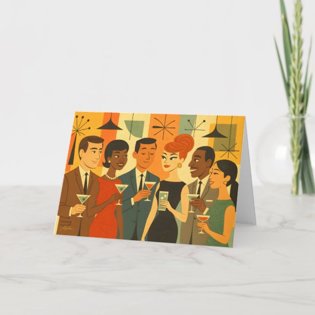 Cartão Meio século 60s do Office Cocktail Party (Frente)