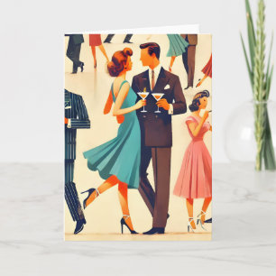 Cartão Meio século Modern Martinis No Clube