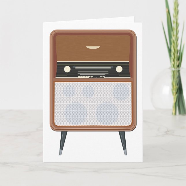 Cartão Meio século Vintage Radio Retro Music Lover (Criador carregado)