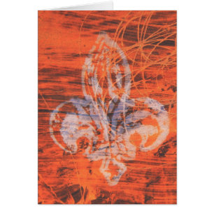 Cartão Meios mistos alaranjados 2 da flor de lis