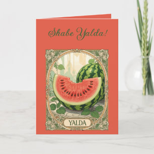 Cartão Melancia de Yalda Noite de Chelle Frutas