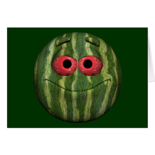Cartão Melancia Emoticon (Frente Horizontal)