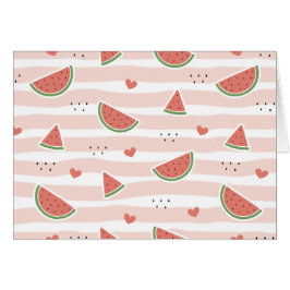 Cartão Melancias vermelhas, Corações, Stripes, Padrão de 