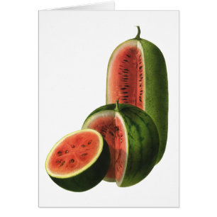 Cartão Melancias Vintage Altas Redondas, Fruta de Aliment