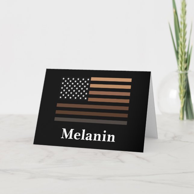 Cartão Melanin African American Flag Black History (Frente)