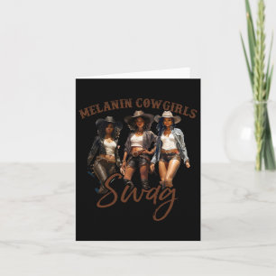 Cartão Melanina africana Cowgirl Swag Black History Melan