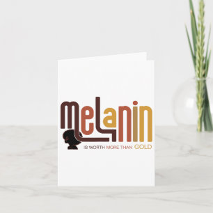 Cartão Melanina Vale Mais Do Que Dourado Afro Melanated B