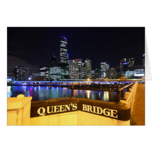 Cartão Melbourne CBD Queens Bridge Lights