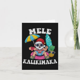 Cartão Mele Kalikimaka Havaí Natal Surfando Papai Noel Be
