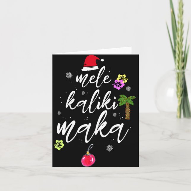 Cartão Mele Kalikimaka Hawaiian Hawaii Xmas Pajama Palm T (Frente)