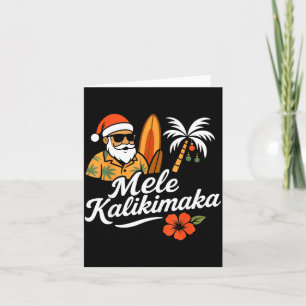 Cartão Mele Kalikimaka Natal havaiano Chapéu de Papai Noe