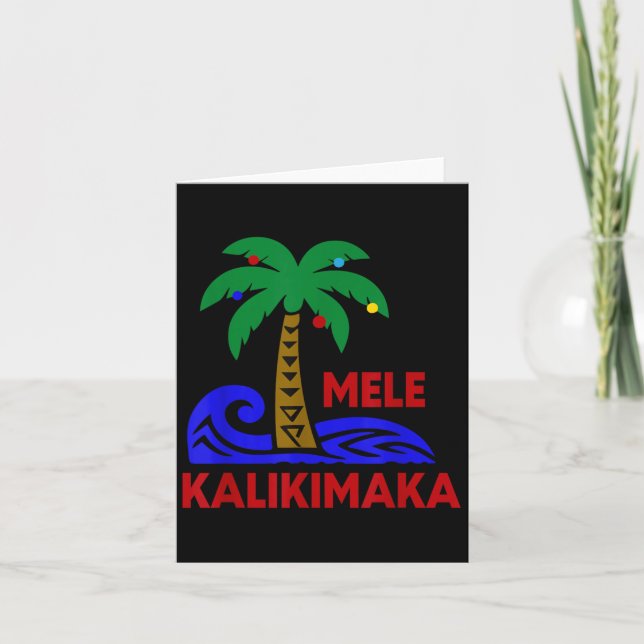 Cartão Mele Kalikimaka Trocal Holiday Palm Tree Xmas Hawa (Frente)