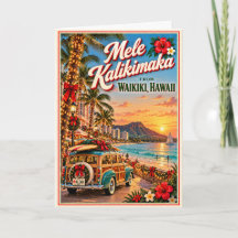 Mele Kalikimaka Waikiki Havaí Natal Vintage