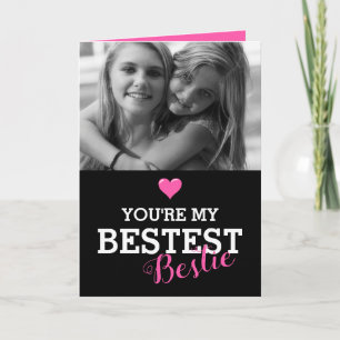 Cartão Melhor amiga fofa Foto personalizada   Bestie