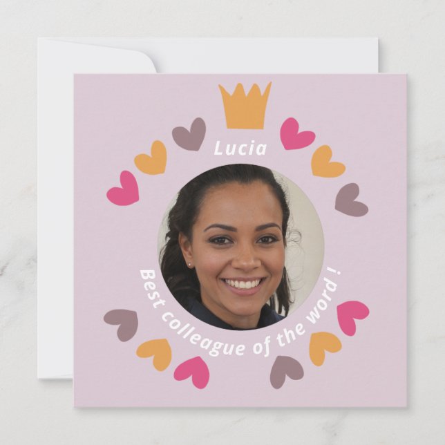 Cartão Melhor amigo colega de trabalho - foto - parabéns (Frente)