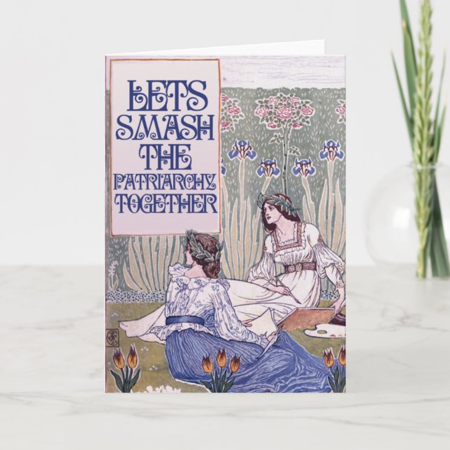 Cartão Melhor    Amigo FeministaVamos esmagar o patriarca (Frente)