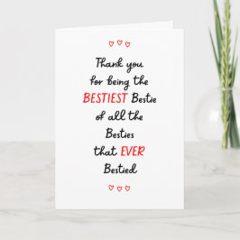 Cartão Melhor Amigo Obrigado Bestie Card