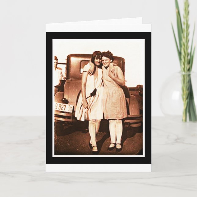 Cartão Melhor Amigos Vintage Sepia (Frente)