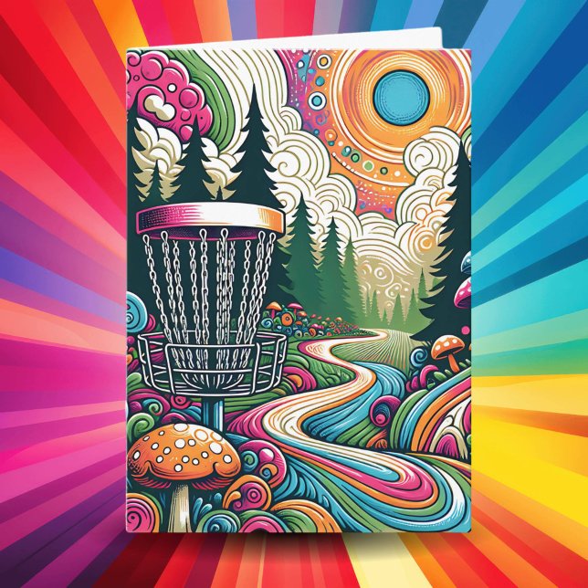 Cartão Melhor Aniversário de Par | Golf de Disco Retroati (Criador carregado)