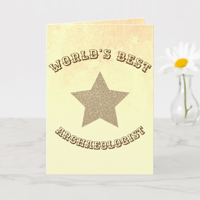 Cartão Melhor Arqueólogo do Mundo Estrela Dourada (Planta pequena)