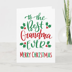 Cartão Melhor Avó Alguma Vez Feliz Tipografia De Natal