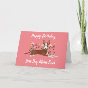 Cartão Melhor Cachorro Personalizado Mãe Podenco Rosa Fl