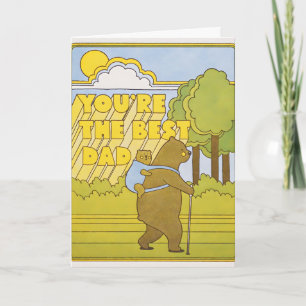 Cartão Melhor Carta de Letterpress de Ursos de Caminhada 