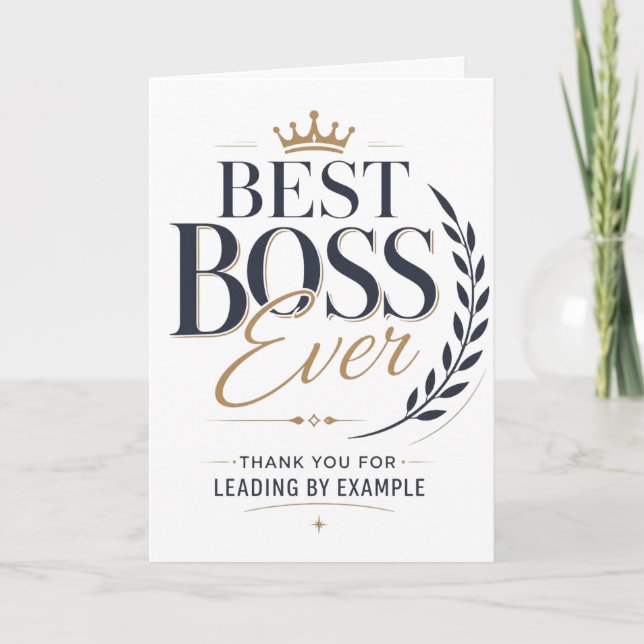Cartão Melhor Chefe de Todos os Tempos Obrigado (Frente)
