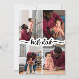Cartão Melhor Colagem de Fotos Personalizada do Pai 4