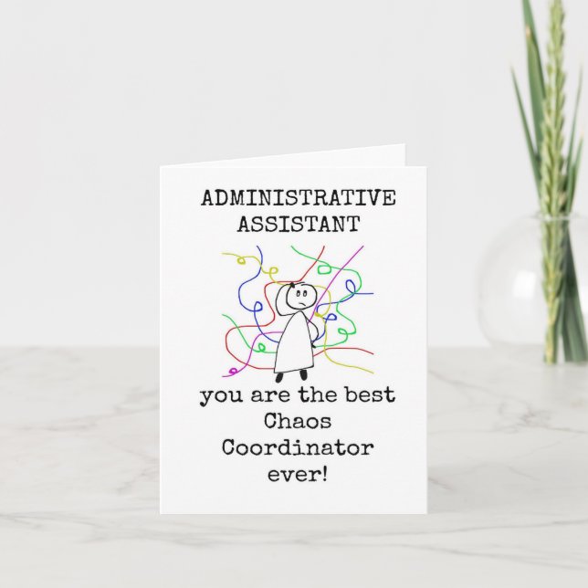 Cartão Melhor Coordenador de Caos, Admin Assistant Card (Frente)