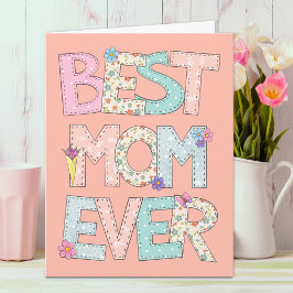 Cartão Melhor Dia de as mães De Pêssego Da Mãe