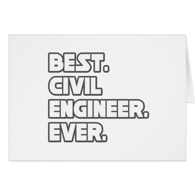 Cartão Melhor Engenheiro Civil Nunca (Frente Horizontal)